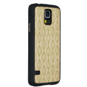 緑の縦のogeeパターン背景 CarvedメープルGalaxy s5スリムケース (右)