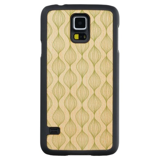 緑の縦のogeeパターン背景 CarvedメープルGalaxy s5スリムケース (裏面)