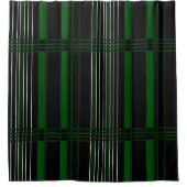 緑の縦ストライプ シャワーカーテン (正面)