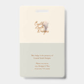 緑の縦型プロフェッショナルカスタムロゴ バッジ (裏面)