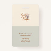 緑の縦型プロフェッショナルカスタムロゴ バッジ (裏面)