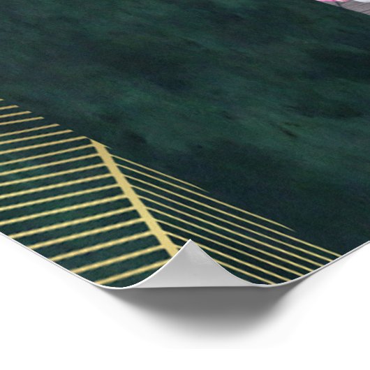 緑の美しいネイルサロン価格表メニュー ポスター (角)