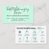 緑の美しい歯のホワイトニングのアフターケアのヒント 名刺 (正面/裏面)