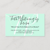 緑の美しい歯のホワイトニングのアフターケアのヒント 名刺 (正面)