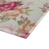 緑の美しい色のシャクヤクパターン カッティングボード (角)