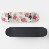 緑の美しい色のシャクヤクパターン スケートボード (横)