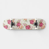 緑の美しい色のシャクヤクパターン スケートボード (横)