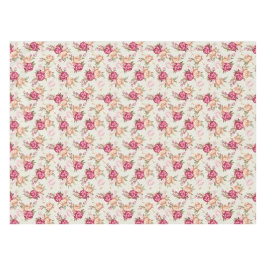 緑の美しい色のシャクヤクパターン テーブルクロス (正面(横))