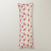 緑の美しい色のシャクヤクパターン ボディピロー (裏面 (縦))