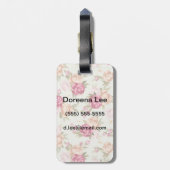 緑の美しい色のシャクヤクパターン ラゲッジタグ (裏面縦)