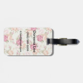 緑の美しい色のシャクヤクパターン ラゲッジタグ (裏面横)