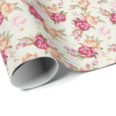 緑の美しい色の牡丹のパターン ラッピングペーパー (ロールコーナー)