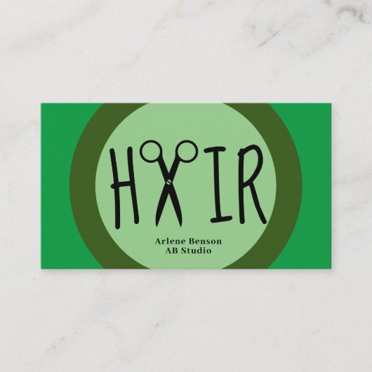 緑の美容師の名刺 名刺 (正面)