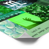 緑の美的蠍座〔占星術の〕十二宮図の看板 ポスター (角)