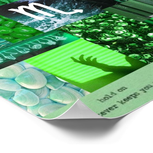 緑の美的蠍座〔占星術の〕十二宮図の看板 ポスター (角)