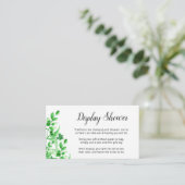 緑の群葉|の書道の花嫁の表示シャワー エンクロージャーカード (スタンド正面)