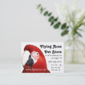 緑の翼のコンゴウインコ 名刺 (スタンド正面)