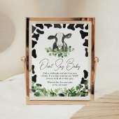 緑の聖い牛の赤ちゃんシャワーは言わないベビー ポスター