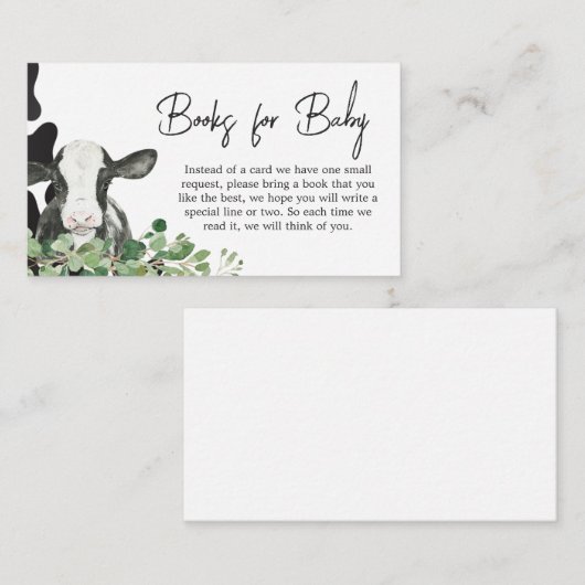 緑の聖い牛の赤ちゃんシャワーベビー エンクロージャーカード (正面/裏面)