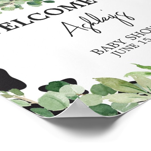 緑の聖なる牛の赤ちゃんシャワーへようこそ ポスター (角)