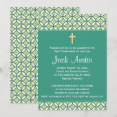 緑の聖体拝領招待状/お知らせ 招待状 (正面/裏面)