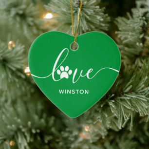 緑の肉球ペットメモリアル セラミックオーナメント