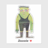 緑の肌をした漫画の怪物 シール (シート)
