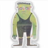 緑の肌をした漫画の怪物 シール (正面)