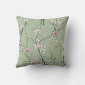 緑の背中に小さな赤と黄色の花模様 クッション (裏面)