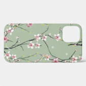 緑の背中に小さな赤と黄色の花模様 Case-Mate iPhoneケース (裏面 (横))