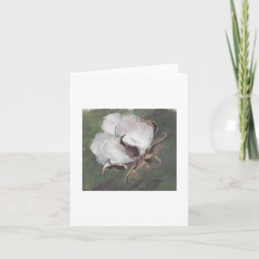 緑の背景が付いている綿のボール カード (正面)