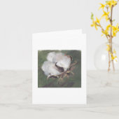 緑の背景が付いている綿のボール カード (黄色い花)