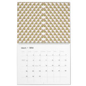 緑の背景が白離れい背景 カレンダー (3月 2026)