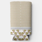 緑の背景が白離れい背景 スリム缶クーラー (裏面)