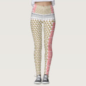 緑の背景が白離れい背景 レギンス (正面)