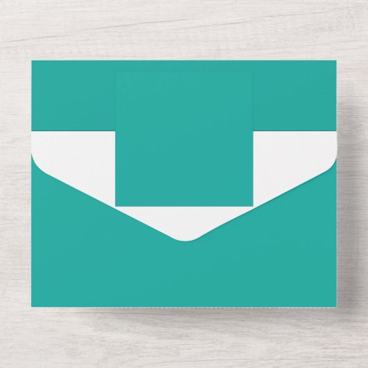 緑の背景でデザインを高める オールインワン招待状 (裏面)