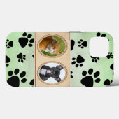 緑の背景と手、カスタムペットの写真 Case-Mate iPhoneケース (裏面 (横))