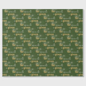 緑の背景にクリスマスのキリスト教テキスト ラッピングペーパー (フラット)