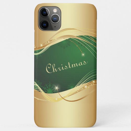 緑の背景にゴールドのクリスマス モチーフ... Case-Mate iPhoneケース (裏面)