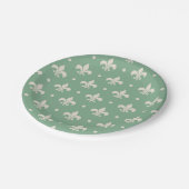 緑の背景にシルバー（紋章の）フラ・ダ・リパターン ペーパープレート (アングル)