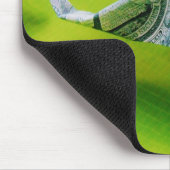 緑の背景にドル紙幣の折り紙ゾウ マウスパッド (コーナー)