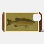 緑の背景にブラックバス Case-Mate iPhoneケース (裏面 (横))