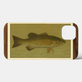緑の背景にブラックバス Case-Mate iPhoneケース (裏面 (横))