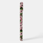 緑の背景に桜とシジュウカラ iPhoneケース (右側面)