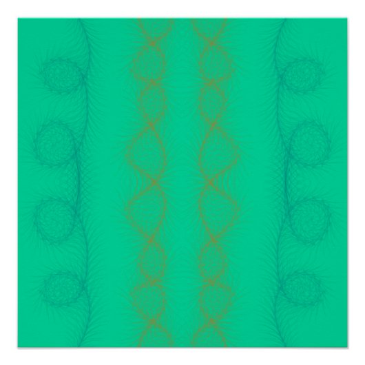 緑の背景に波状の垂直線 ポスター (正面)