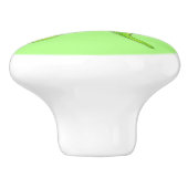 緑の背景に淡い色のある蛾 セラミックノブ (側面)