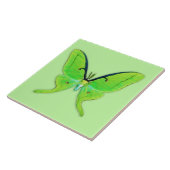 緑の背景に淡い色のある蛾 タイル (側面)