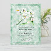 緑の背景に白いラン結婚ス 招待状 (スタンド正面)