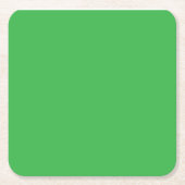 緑の背景に白い枠線 スクエアペーパーコースター (正面)