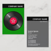 緑の背景に縦ヘッダー - 画像 - LP レコード - 縦 名刺 (正面/裏面)